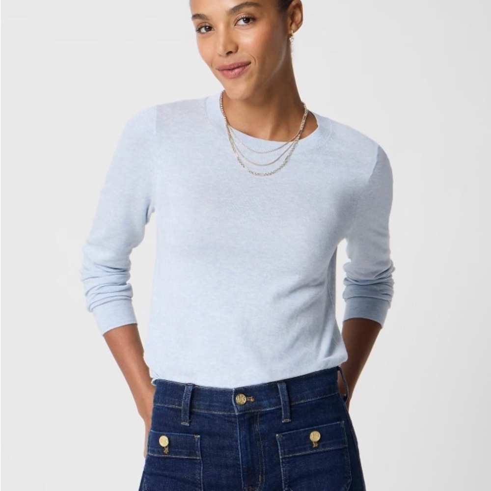 J. Crew 100% Cotton Teddie sweater - Heather Blueprint